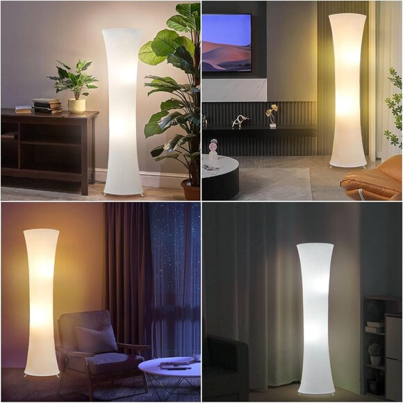 NEW! 46“ Floor Lamp for Living Room, 3 Color Temperature White Fabric Lampshade - Picture 6 of 7